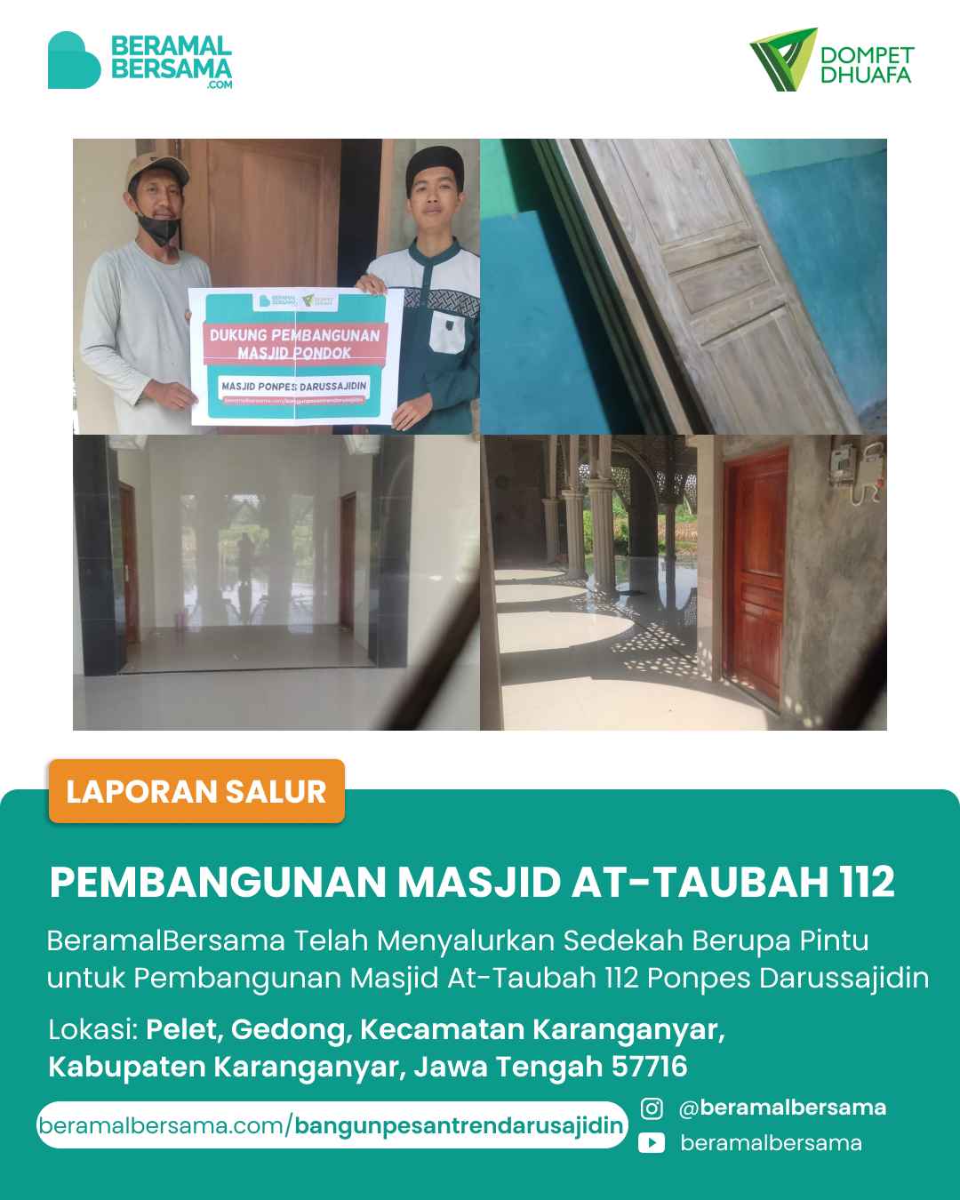 update penyaluran program renovasi masjid pelosok